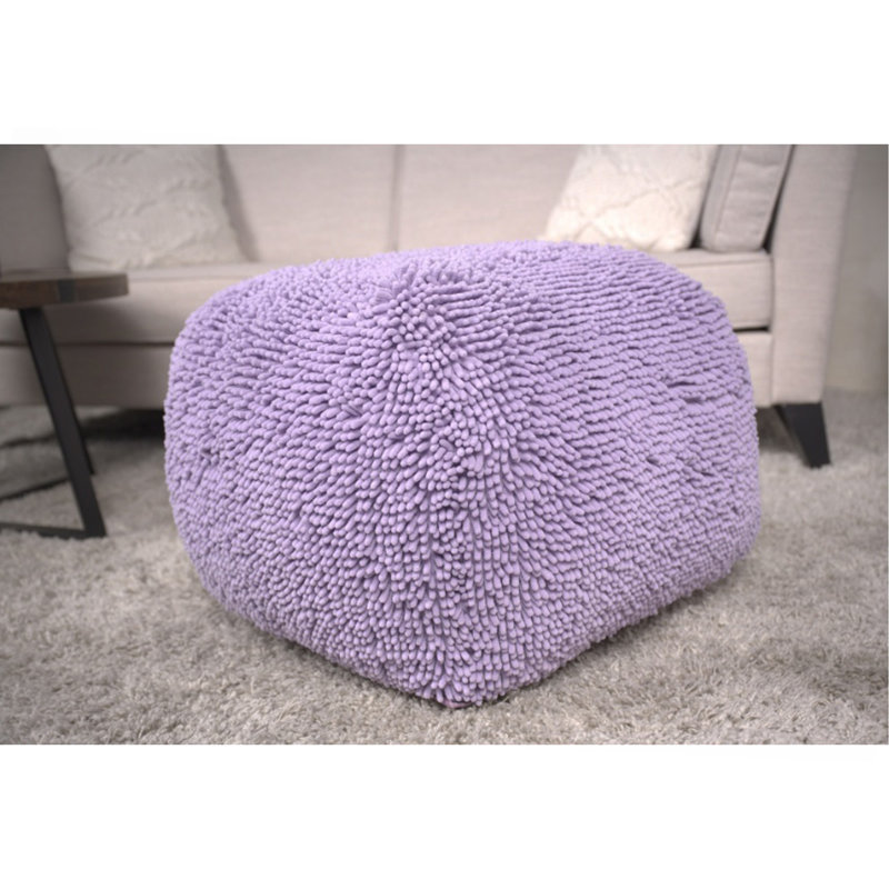 Pouf carré en microfibre Spongy, lavande, Lavande