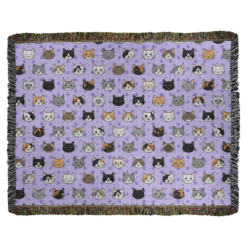Couverture en coton tissé pour chat Katelyn Elizabeth Kitty, l 37 po x L 52 po, Mauve