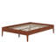 Structure de lit plateforme moderne en bois avec lattes de bois et support en métal, assemblage facile-151728367
