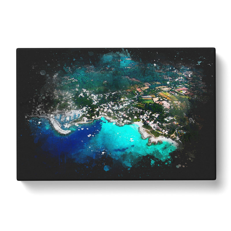 Over Mallorca In Spain - Wrapped Canvas Print, 60cm H x 91cm W x 3cm D
