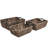 Astor Bohemian Farmhouse Handwoven Water Hyacinth Nesting Storage Baskets with Wood Handles (Set of 3)-2058385104