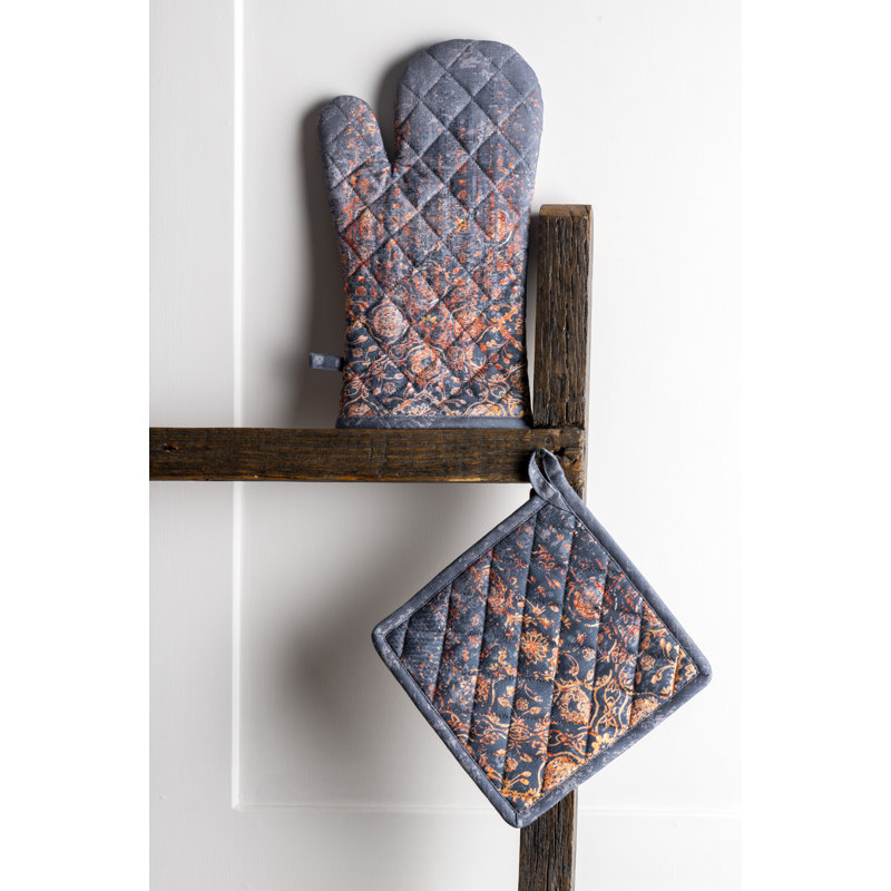 Ensemble 2 pièces de gant de cuisine et de gant de cuisinier maison D hermine