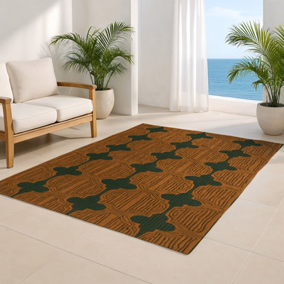 Tapis brun intérieur et extérieur Trellis
