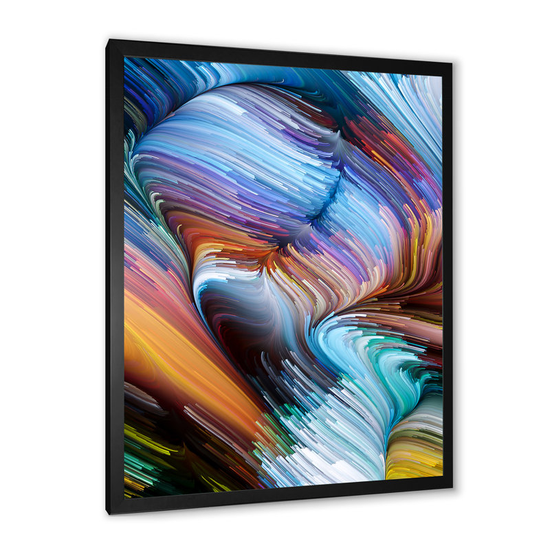 Élégance de la couleur liquide - on, Impression noire sur toile encadrée, H 36 po x l 24 po x P 1 po