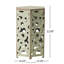 Tables d'appoint en fer forgé, style antique, design complexe, aucun assemblage requis, 32,5 cm (l) x 37 cm (p) x 57 cm (h), 4,48 kg, ensemble de 2 tables avec plateau, 57 cm (h) x 37 cm (p), deux incluses