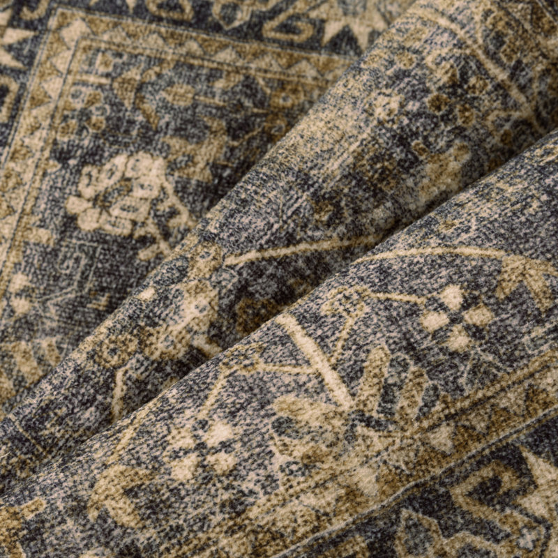 Kitty Machine Washable Oriental Area Rug With Non-Slip Backing, Rectangle 8' x 10'