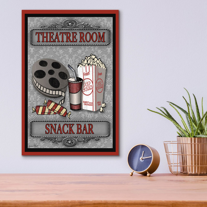 «Snack Bar Movie» par Jean Plout, art mural en verre acrylique, 12 po x 16 po, 12 po x 16 po