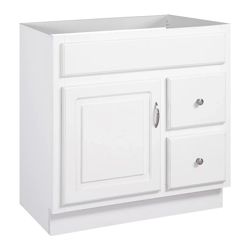 Meuble-lavabo de 30 po Concord, prêt à assembler, bois massif, blanc