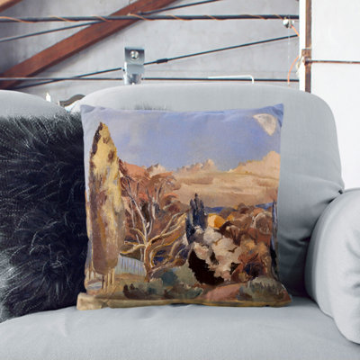 Landscape and Moon Scatter Cushion with Filling
