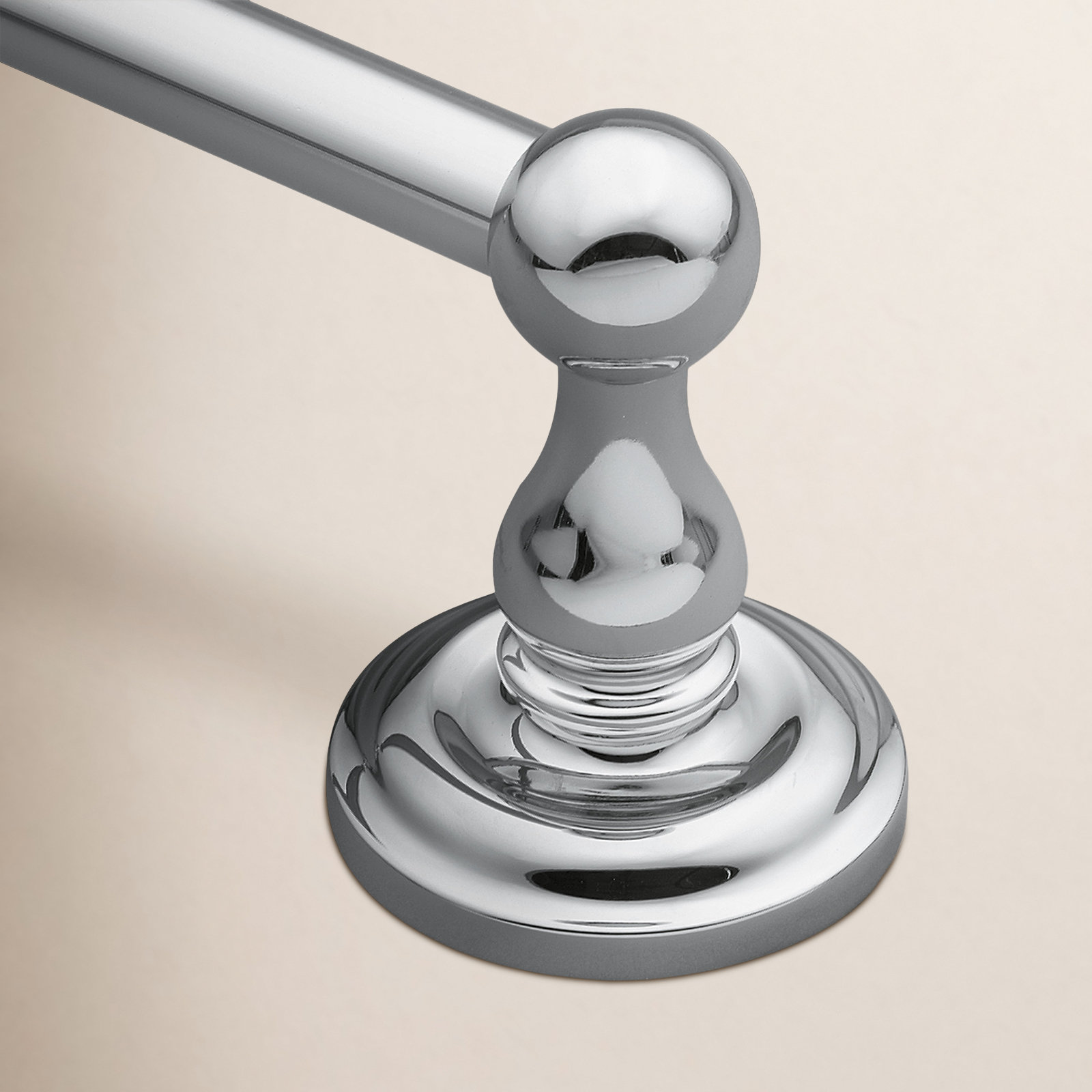 Madison 24" Wall-Mounted Towel Bar, Chrome