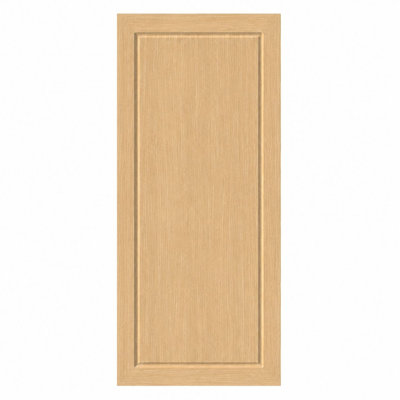 Porte coulissante monobloc de style grange en chêne blanc thermolaqué avec quincaillerie coulissante noire mat