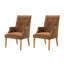 Ensemble de 2 chaises de salle à manger Ponce Noble de style ferme, capitonnées, avec pieds en bois massif, largeur 57 cm (22,5 po).-179662409