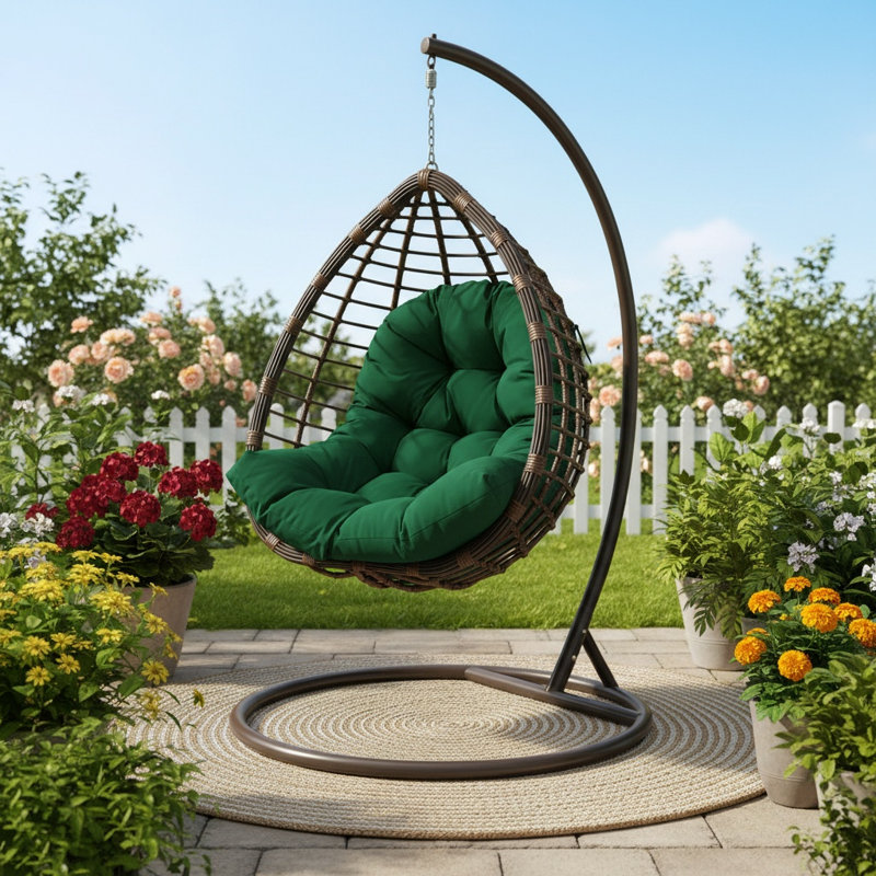 Hammock Swing Chair Cushion Outdoor Egg Chair Replacement Cushion With Removable Cover For Garden Patio Porch Furniture