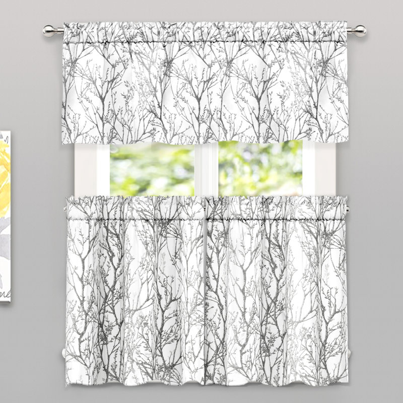 Rideau de cuisine 58 po Floral Tailored, L 52 po x L 14 po x l 28 po x L 24 po