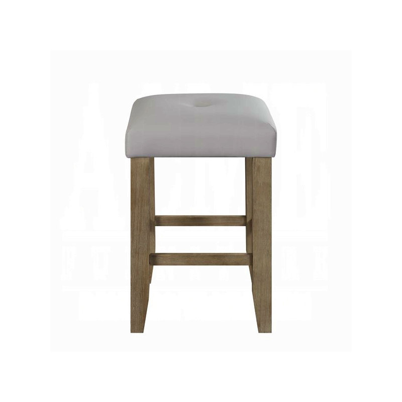 Grey And Oak Counter Height Stools (Set Of 2)