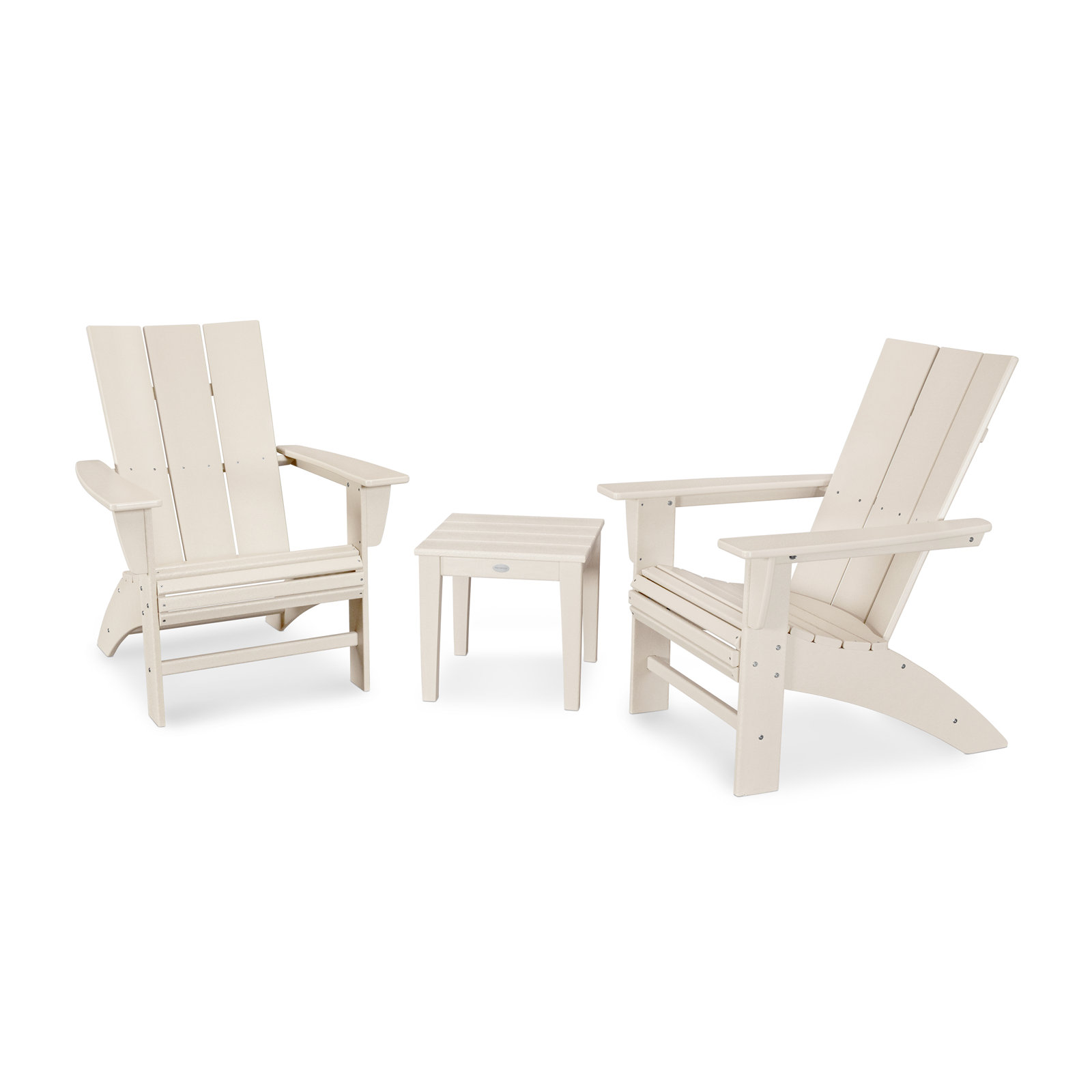 POLYWOOD® Modern Adirondack 2-Person Patio Seating Group, Sand