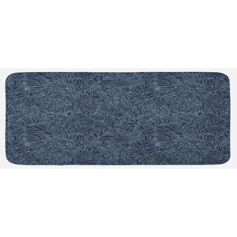 Traditional Floral Synthetic Water Resistant Kitchen Mat