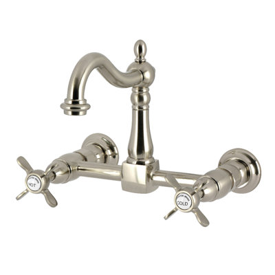 Kingston Brass Essex Two-Handle 2-Hole Deck Mount Bridge Kitchen Faucet