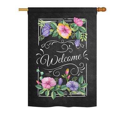 Drapeau de maison en polyester Tedrow Blooming Welcome
