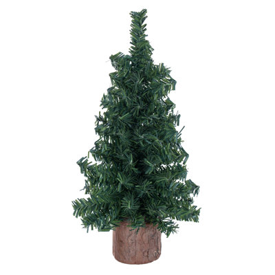 9" Mini Pine Tree 92 Tips Wood Base