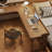 Light chestnut color L-Shaped Solid Wood Writing desk with drawers desk-1978638345-1978638341