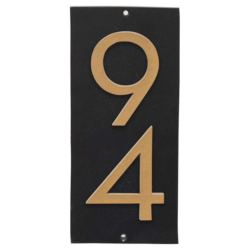 Plaque murale rectangulaire verticale flottante 6 po, Noir / or, Oui
