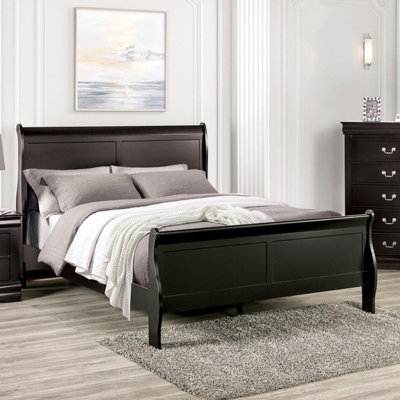 Wooden Sleigh Design Bed
