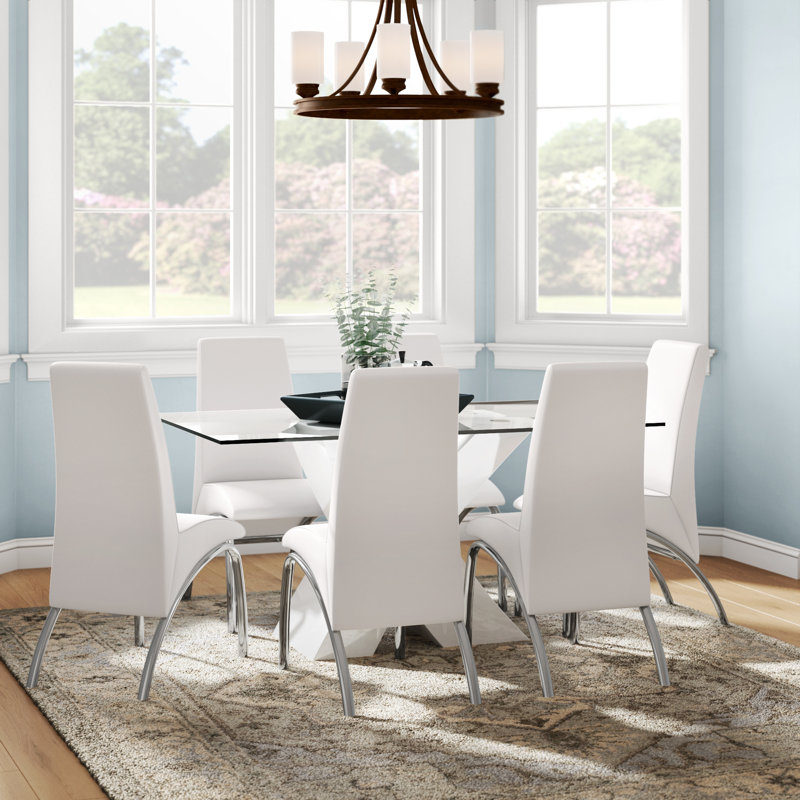 Coetta 6 - Person Pedestal Dining Set, White
