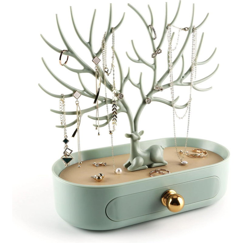 Boîte à bijoux cerf avec tiroir pour colliers