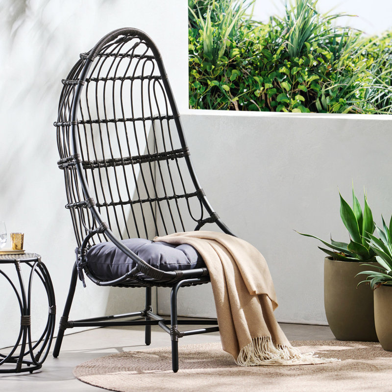 Fauteuil à œufs 1 personne Demeshia, Gris