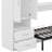 Lit escamotable simple avec tablettes et tiroirs, armoire encastrée et table