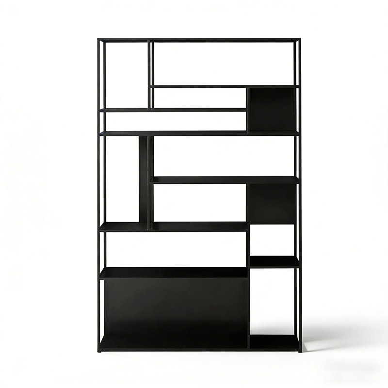 Bibliothèque ouverte en acier au carbone, H 70,9 po x l 47,2 po x P 11,8 po