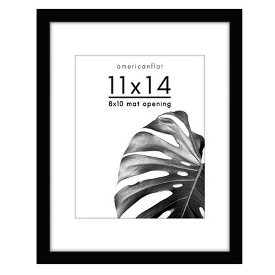 Brockley Picture Frame with Mat - Wood with Glass Cover