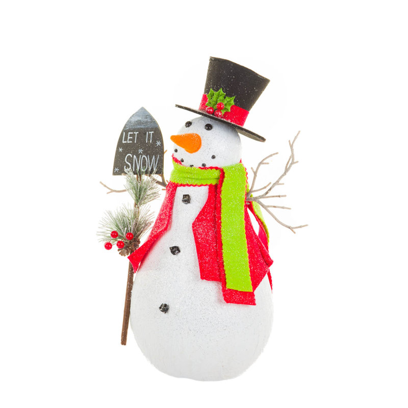 Bonhomme de neige blanc et gai