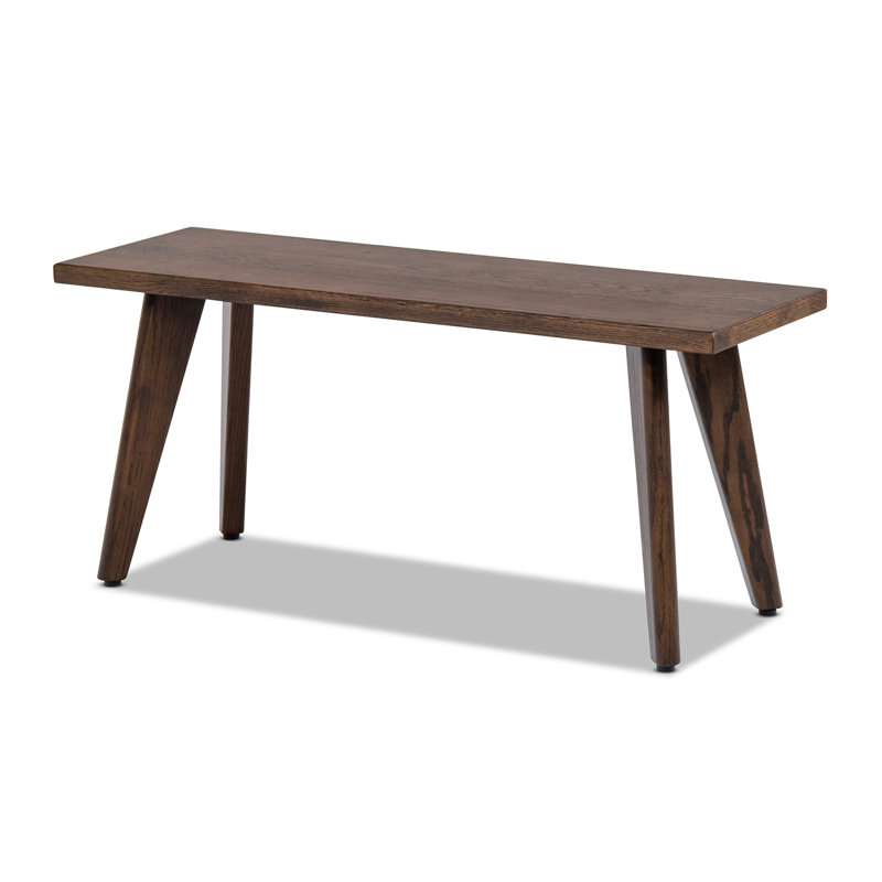 Banc en bois de chêne rouge massif 41,5 po Hawley, Marron foncé, H 18,5 po x l 41,5 po x P 14 po