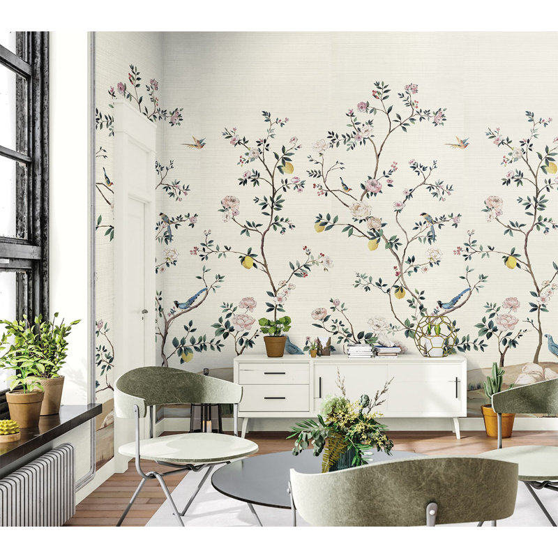 Daisy Bennett 2.74m x 1.72m Matte Wall Mural, Grey