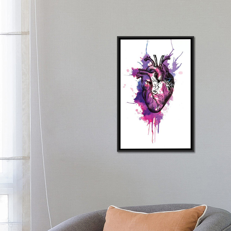 « tell histoire coeur i », impression sur toile, H 26 po x l 18 po x P 1,5 po, Toile avec cadre noir