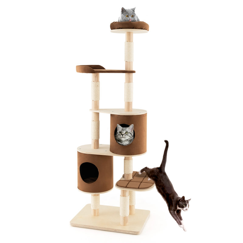 Davenia 75'' H Cat Tree, Brown