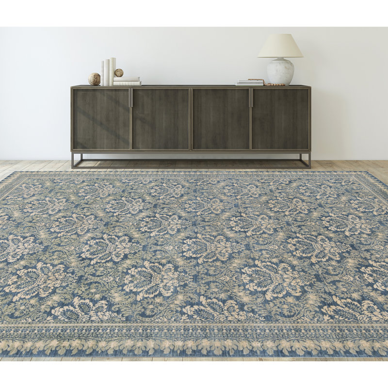 Wool Damask Area Rug