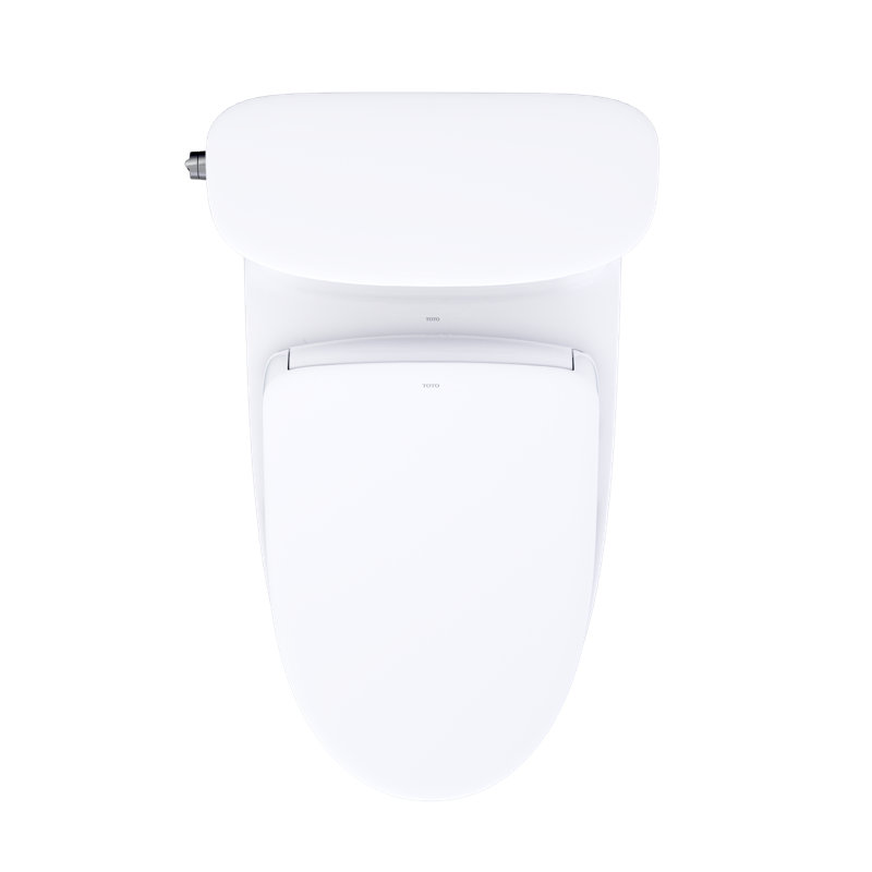 TOTO Aurora WASHLET+ S7A One-Piece Elongated 1.28 GPF Auto Flush Universal Height Toilet with CEFIONTECT, Cotton White - MW6864736CEFGA#01