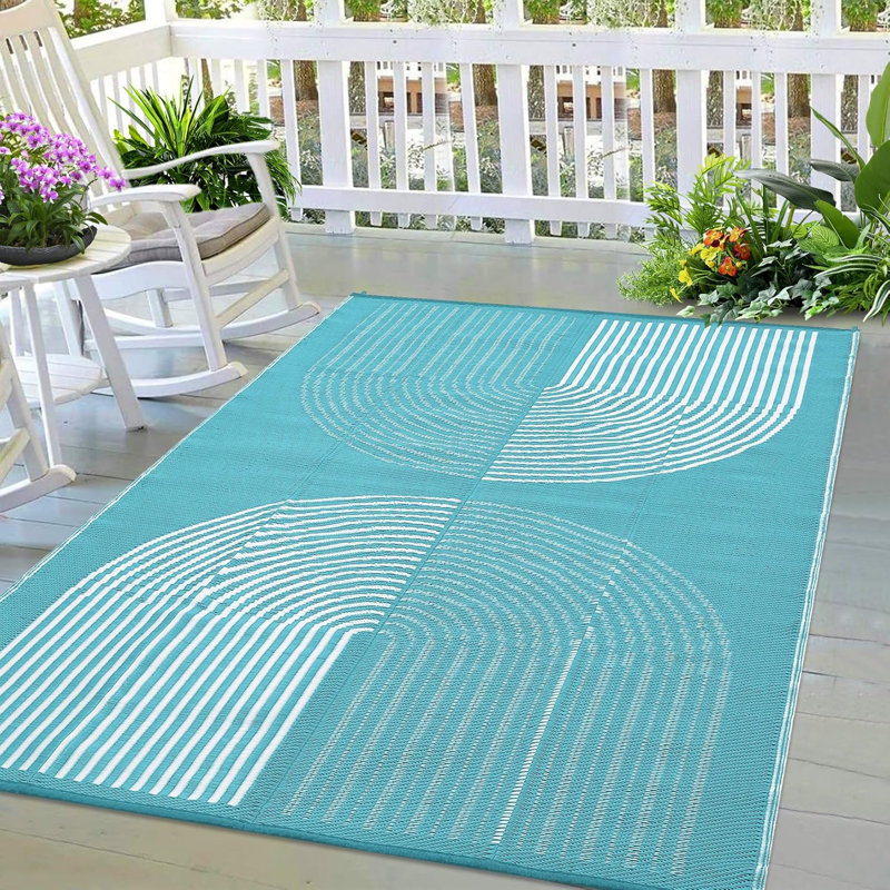 Modern Outdoor Rug, Outdoor Plastic Straw Rug, Durable Outdoor Carpet, Reversible Camping Rugs, Rectangle 6' x 9'