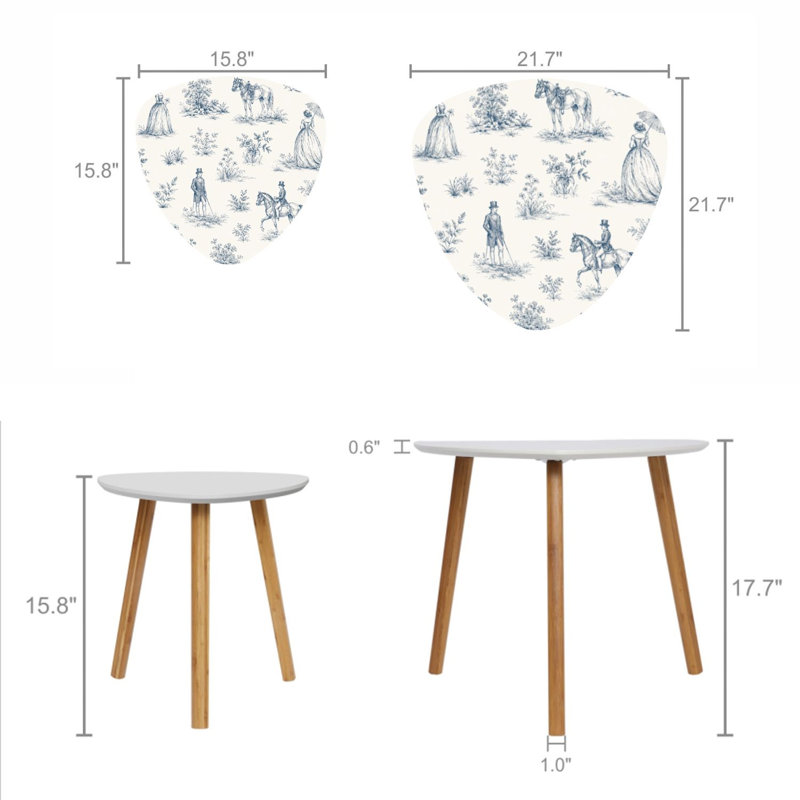 Ensemble de 2 tables basses gigognes Triangle