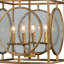 Lustre carré / rectangulaire à 4 lumières de style bougie avec détails en bois Hebb