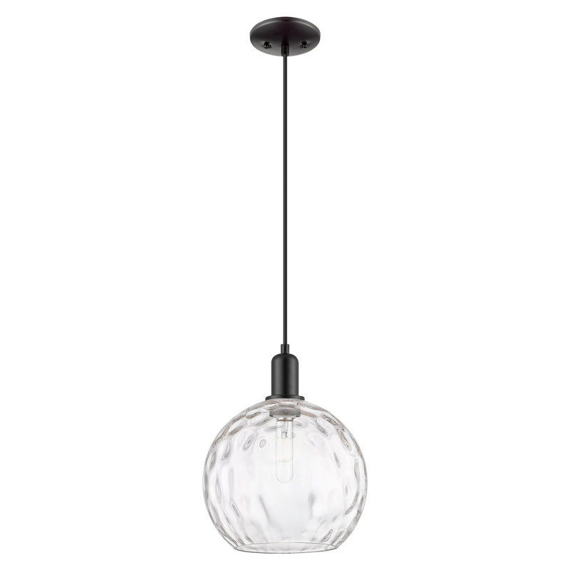 Mini-luminaire suspendu 1 lumière Arcadia, Noir mat, H 8,75 po x l 10 po x P 10 po