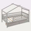 Lit simple en bois avec deux tiroirs-498944806