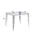 35.43" Contemporary Square Dining Table With Tempered Glass Top And Stainless steel Legs,kitchen table,dining table-109101078-109101083
