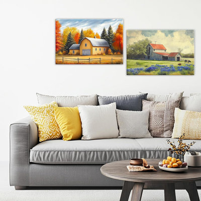 2 Piece Wrapped Canvas Wall Art