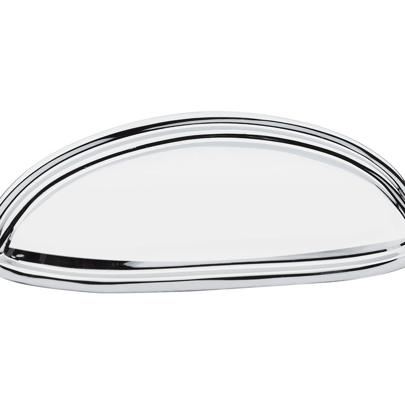 3" Center to Center Cup/Bin Pull, Polished Chrome, 4"