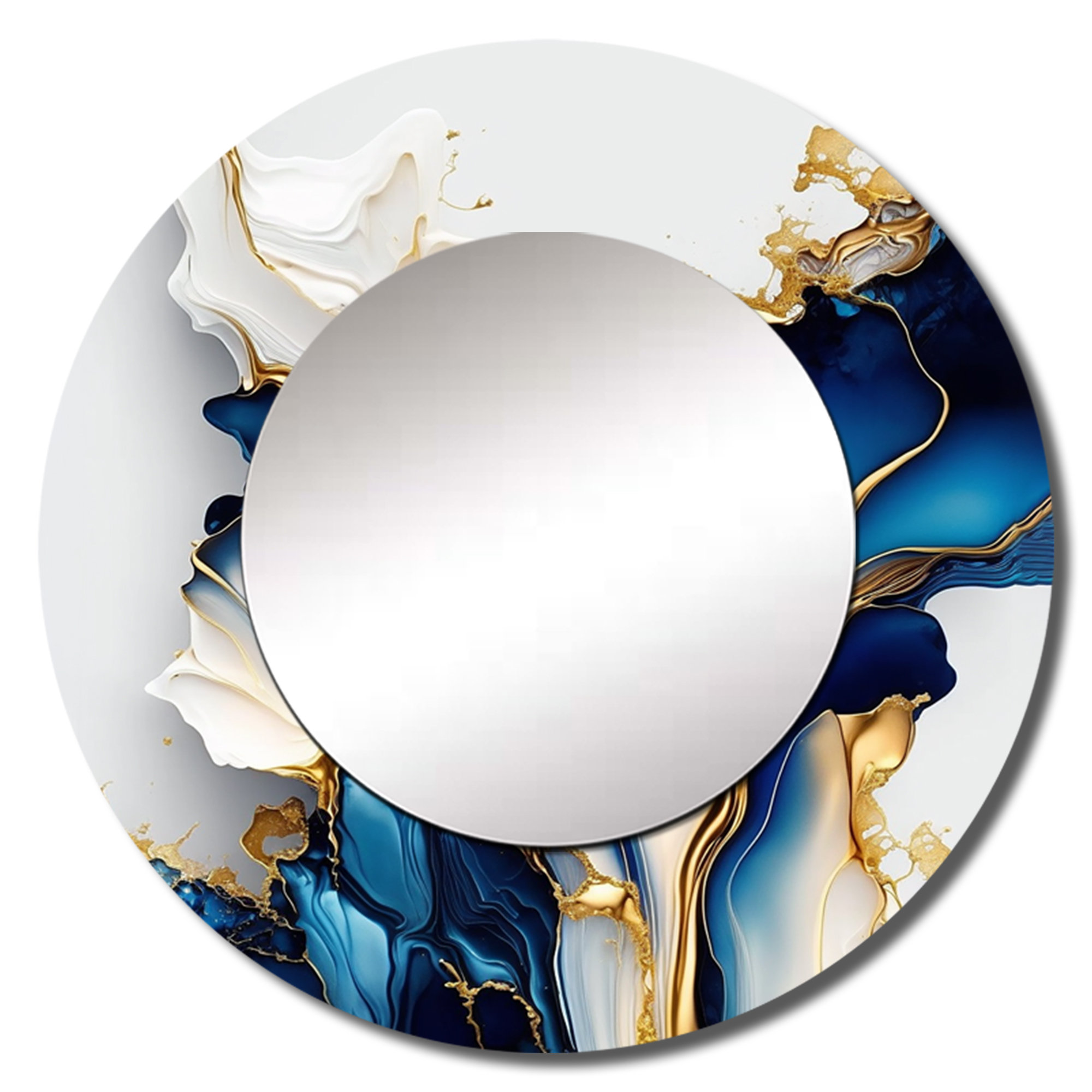 East Urban Home Abstract Geode Gold And Blue Marble Shape III - Animals ...