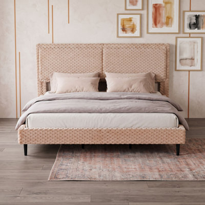 Upholstered Bed with Padded Backrest